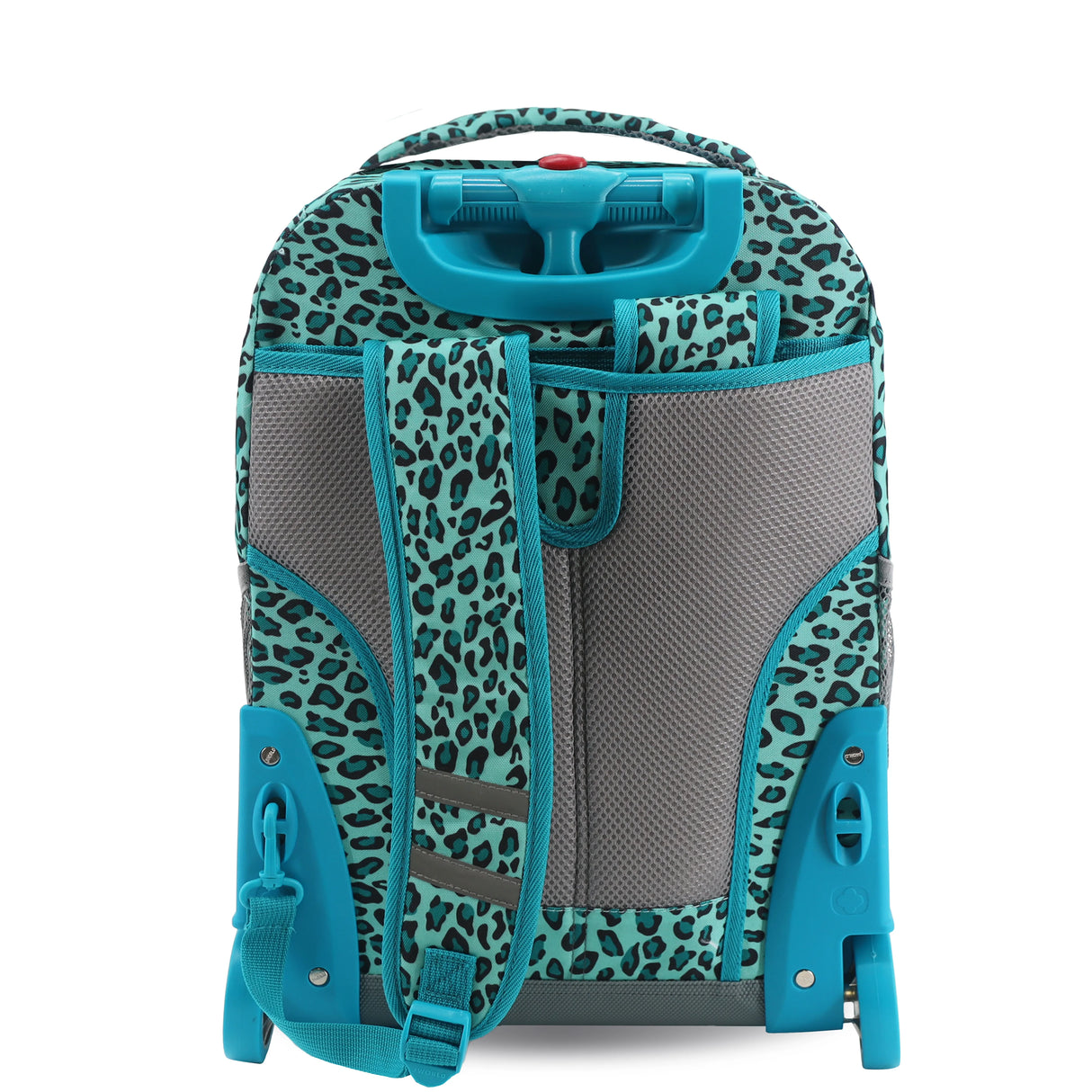 J World New York Sunrise Kids Rolling Backpack - MINT LEOPARD - 18 Inch