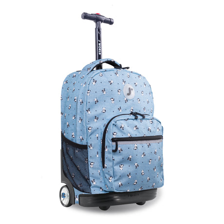 J World New York Sunrise Kids Rolling Backpack - PANDA - 18 Inch