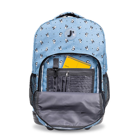 J World New York Sunrise Kids Rolling Backpack - PANDA - 18 Inch