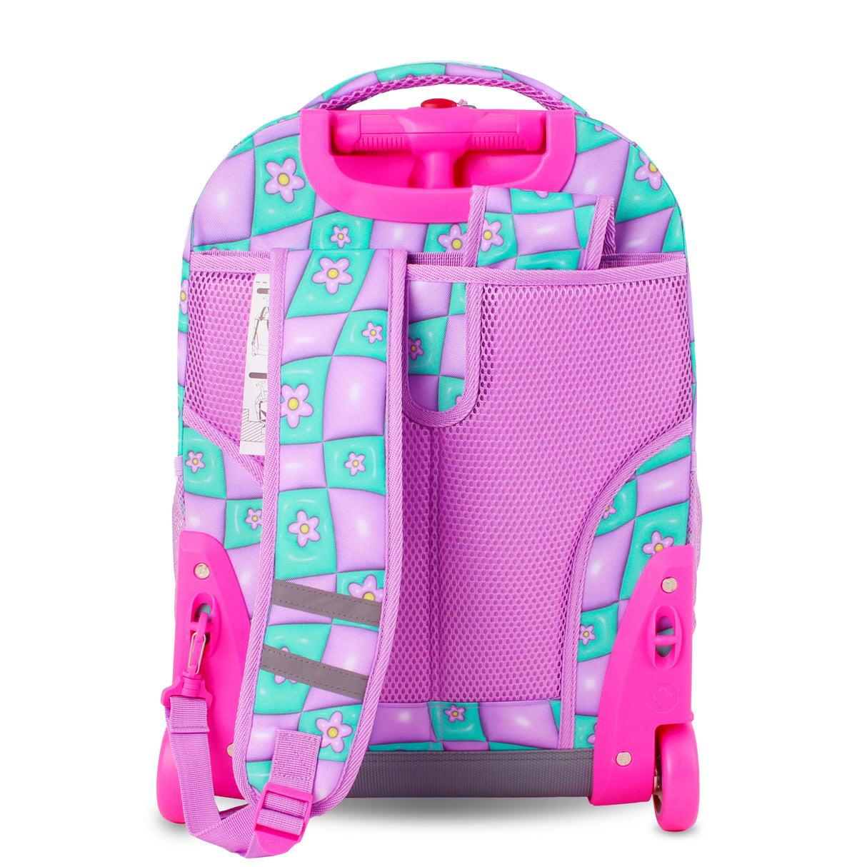 J World New York Sunrise Kids Rolling Backpack - PUFFY FLOWER - 18 Inch