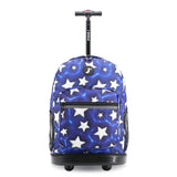 J World New York Sunrise Kids Rolling Backpack - PUFFY STAR - 18 Inch