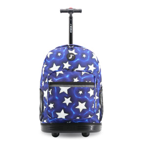 J World New York Sunrise Kids Rolling Backpack - PUFFY STAR - 18 Inch