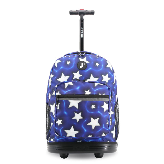 J World New York Sunrise Kids Rolling Backpack - PUFFY STAR - 18 Inch