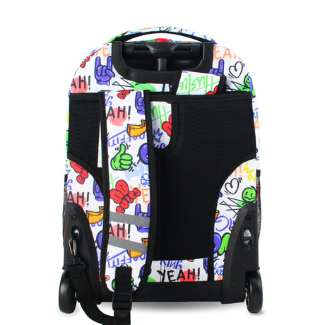 J World New York Sunrise Kids Rolling Backpack - STREET ART - 18 Inch