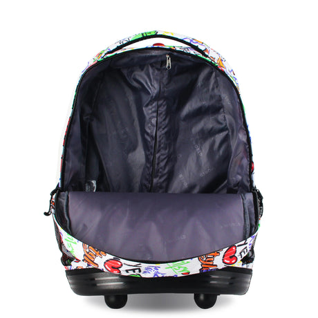 J World New York Sunrise Kids Rolling Backpack - STREET ART - 18 Inch