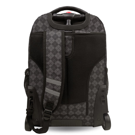 J World New York Sunrise Kids Rolling Backpack - ARGYLE BLACK - 18 Inch