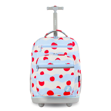 J World New York Sunrise Kids Rolling Backpack - FLOATING APPLE - 18 Inch