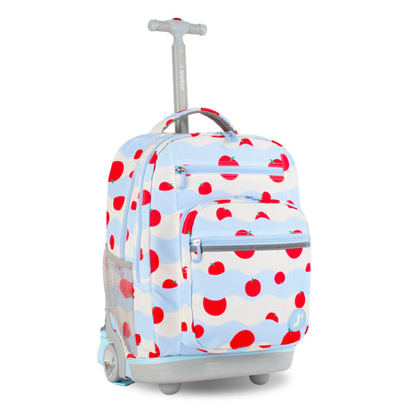 J World New York Sunrise Kids Rolling Backpack - FLOATING APPLE - 18 Inch