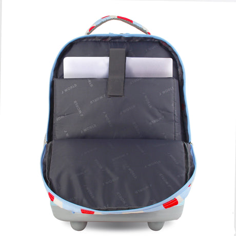 J World New York Sunrise Kids Rolling Backpack - FLOATING APPLE - 18 Inch