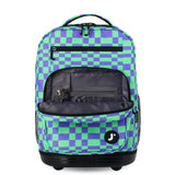J World New York Sunrise Kids Rolling Backpack - PIXEL CHECKERS - 18 Inch