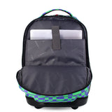 J World New York Sunrise Kids Rolling Backpack - PIXEL CHECKERS - 18 Inch