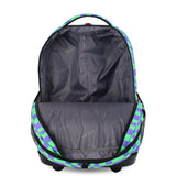 J World New York Sunrise Kids Rolling Backpack - PIXEL CHECKERS - 18 Inch