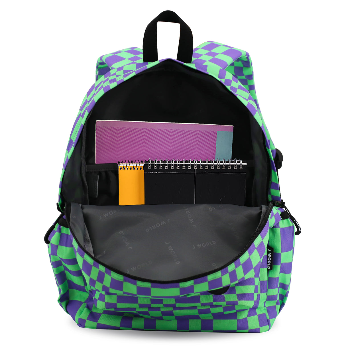J World New York Unisex Kid's Oz School Backpack - PIXEL CHECKERS