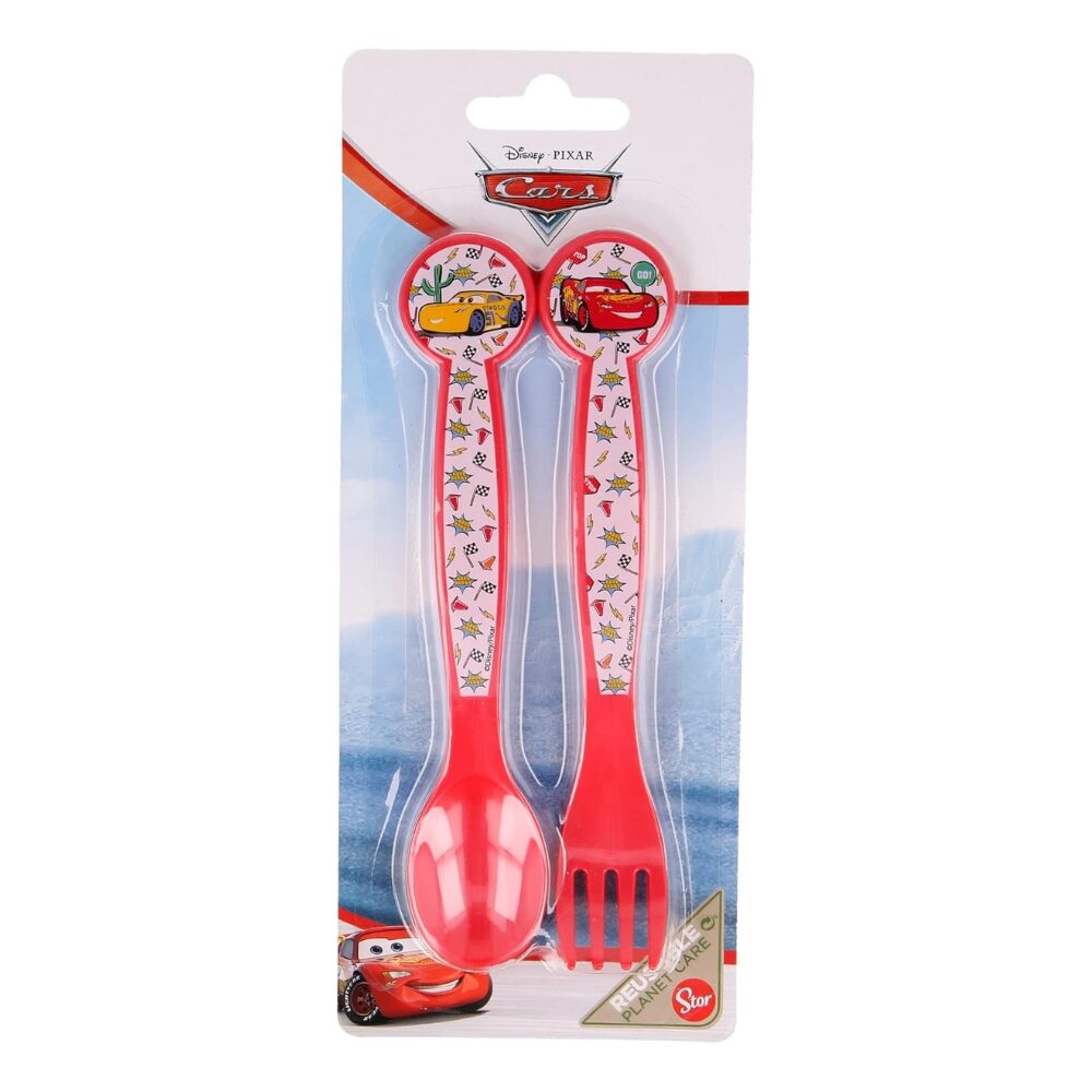 Disney 2 Pcs Pp Cutlery Set Cars Lets Race Set of 01