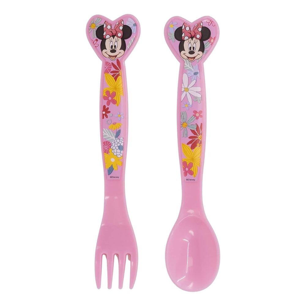 Disney 2 Pcs Pp Cutlery Set Minnie Mouse Spring Look Set of 01