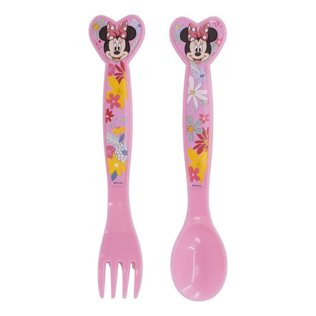 Disney 2 Pcs Pp Cutlery Set Minnie Mouse Spring Look Set of 01