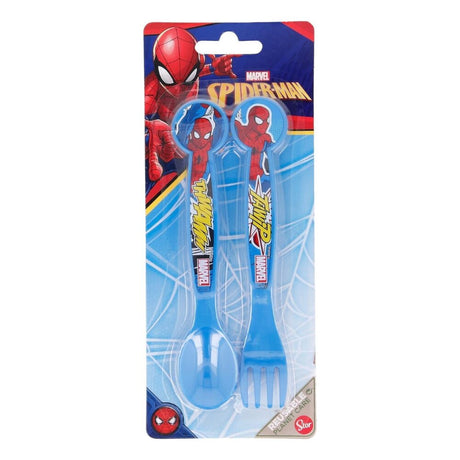 Disney 2 Pcs Pp Cutlery Set Spiderman Midnight Flyer Set of 01