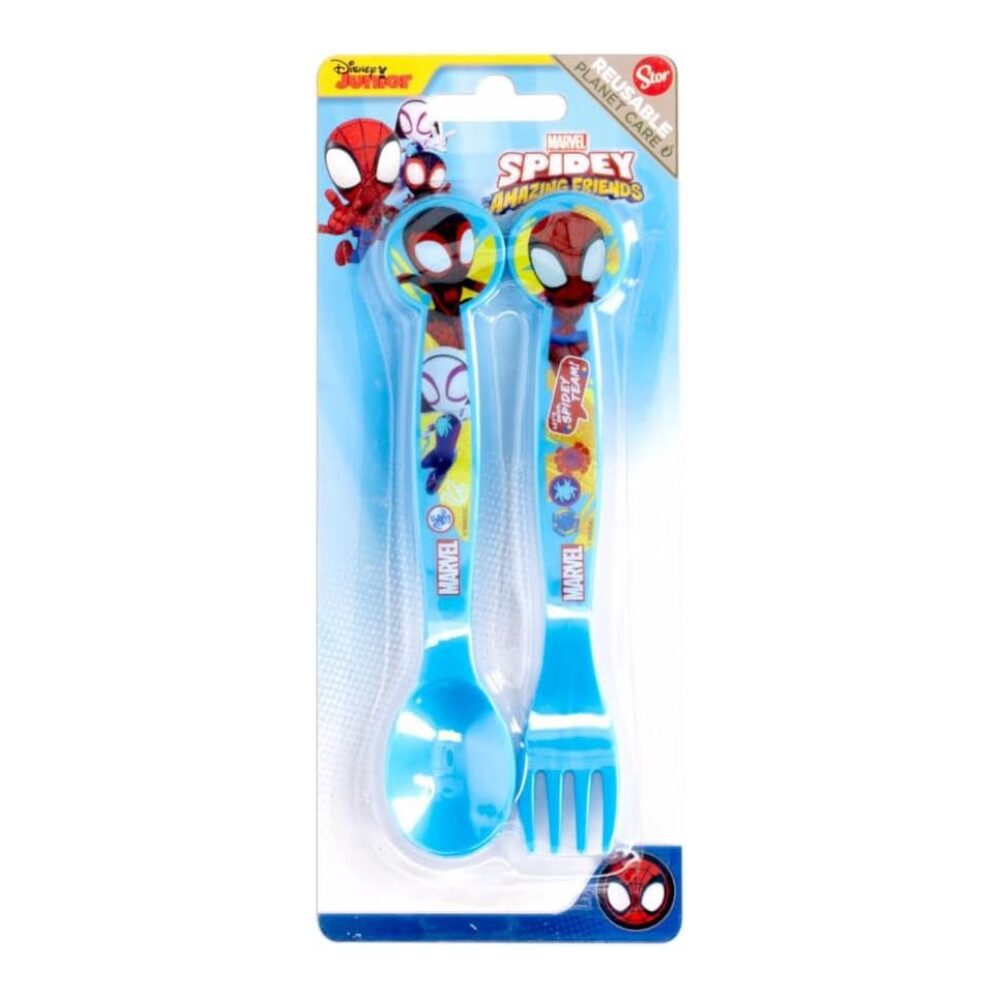 Disney 2 Pcs Pp Cutlery Set Spidey & Friends Team Set of 01