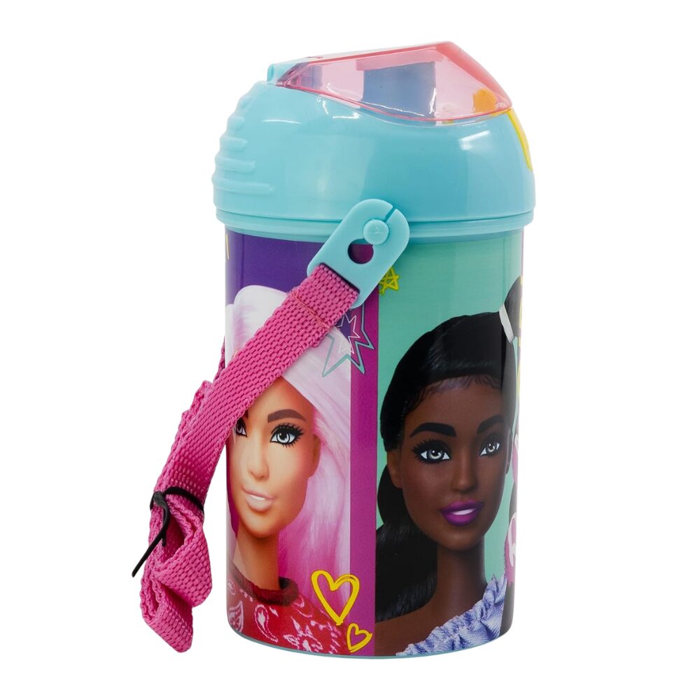 Stor Pop Up Canteen Water Bottle 450 Ml Barbie Bb22 Set of 01