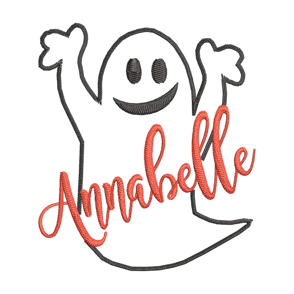 BYFT Embroidered For You Personalised Cotton Towel - Halloween - Ghost Anabelle Design High Quality Embroidery Perfect For Gifting