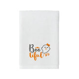 BYFT Embroidered For You Personalised Cotton Towel - Halloween - Bootiful with Ghost Design High Quality Embroidery Perfect For Gifting