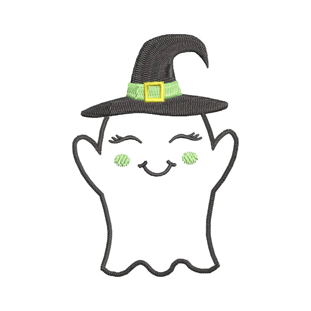 BYFT Embroidered For You Personalised Cotton Towel - Halloween - Smiling Ghost with Cap Design High Quality Embroidery Perfect For Gifting