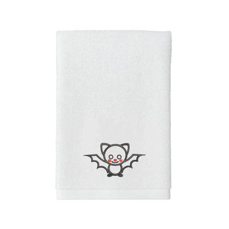 BYFT Embroidered For You Personalised Cotton Towel - Halloween -  Bat Black Design High Quality Embroidery Perfect For Gifting