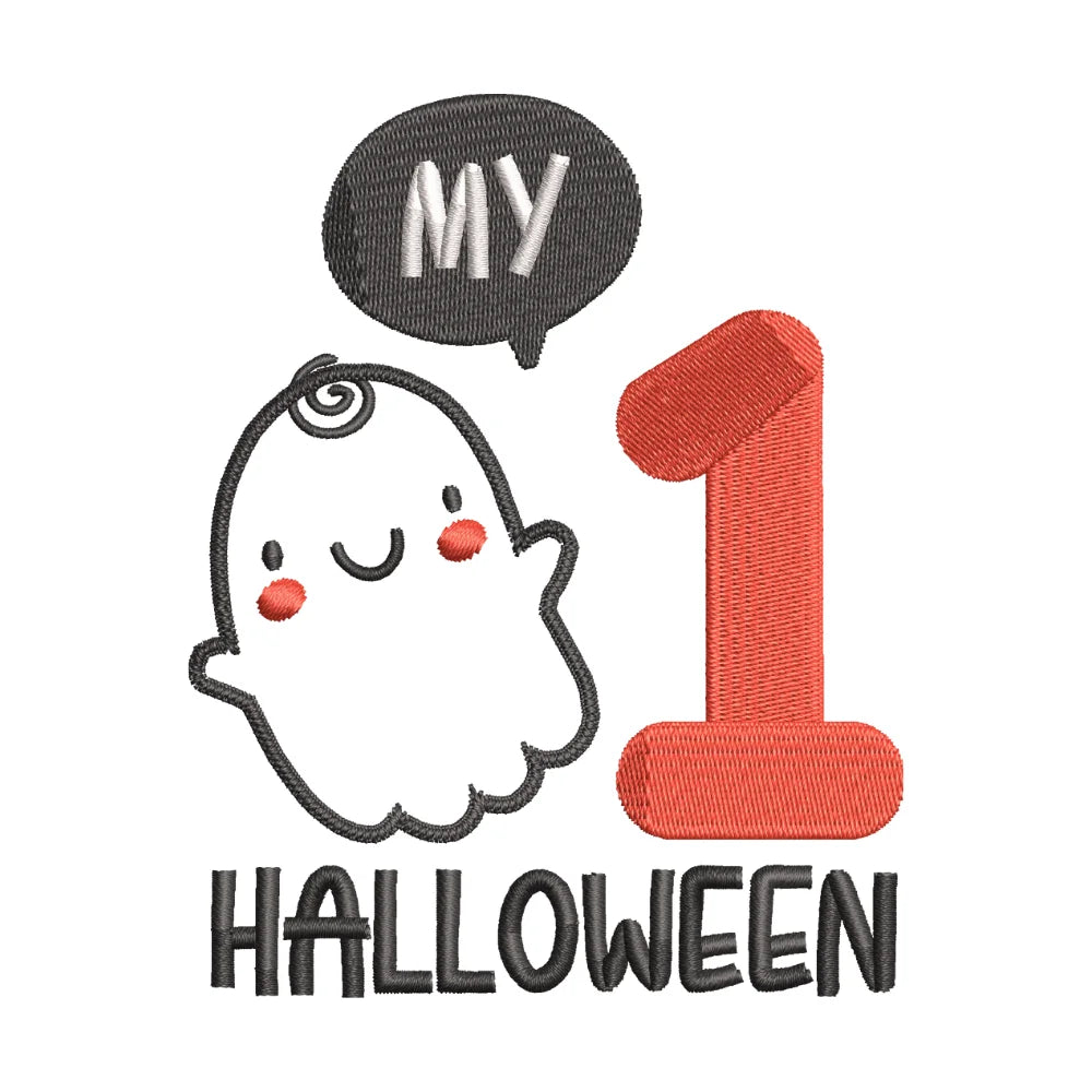 BYFT Embroidered For You Personalised Cotton Towel - Halloween -  My 1st Halloween Design High Quality Embroidery Perfect For Gifting