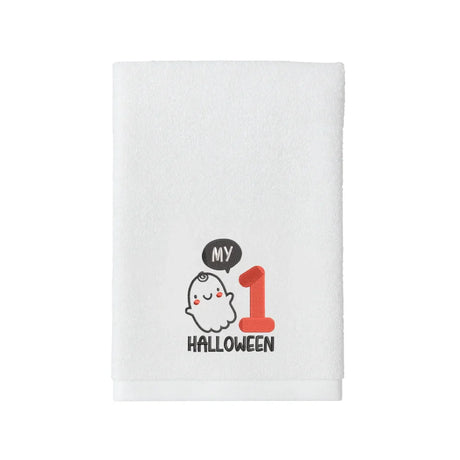 BYFT Embroidered For You Personalised Cotton Towel - Halloween -  My 1st Halloween Design High Quality Embroidery Perfect For Gifting