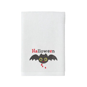 BYFT Embroidered For You Personalised Cotton Towel - Halloween - Bat Blood Design High Quality Embroidery Perfect For Gifting