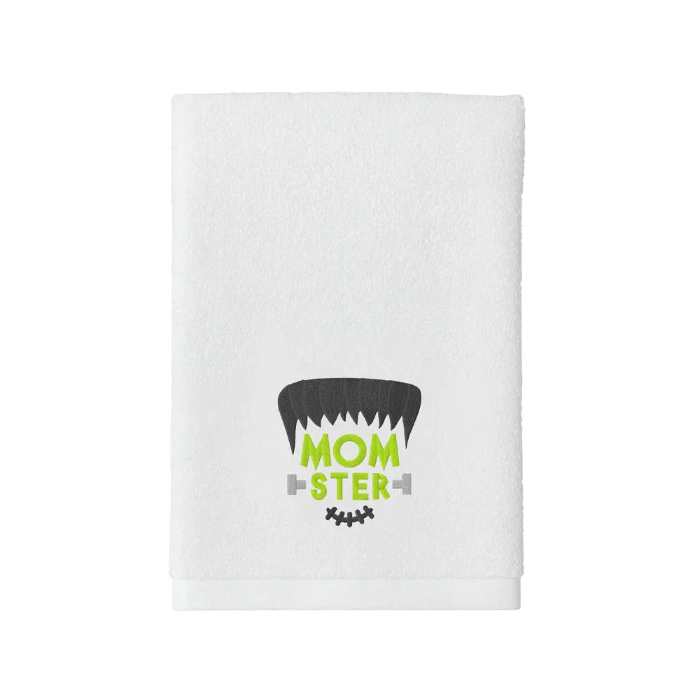 BYFT Embroidered For You Personalised Cotton Towel - Halloween -  Momster Design High Quality Embroidery Perfect For Gifting