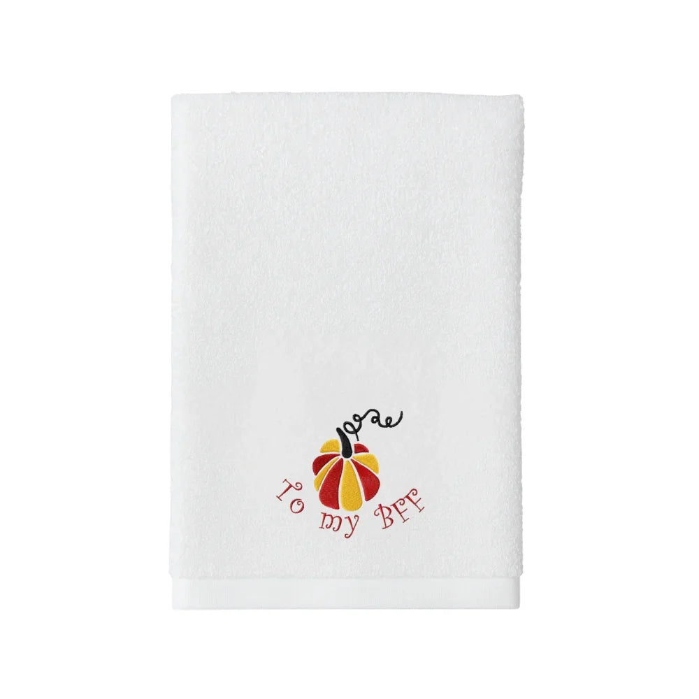 BYFT Embroidered For You Personalised Cotton Towel - Halloween -  To My BFF Design High Quality Embroidery Perfect For Gifting