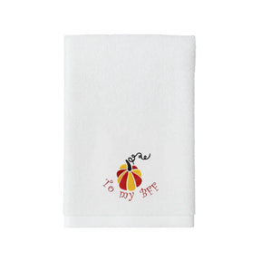 BYFT Embroidered For You Personalised Cotton Towel - Halloween - To My BFF Design High Quality Embroidery Perfect For Gifting