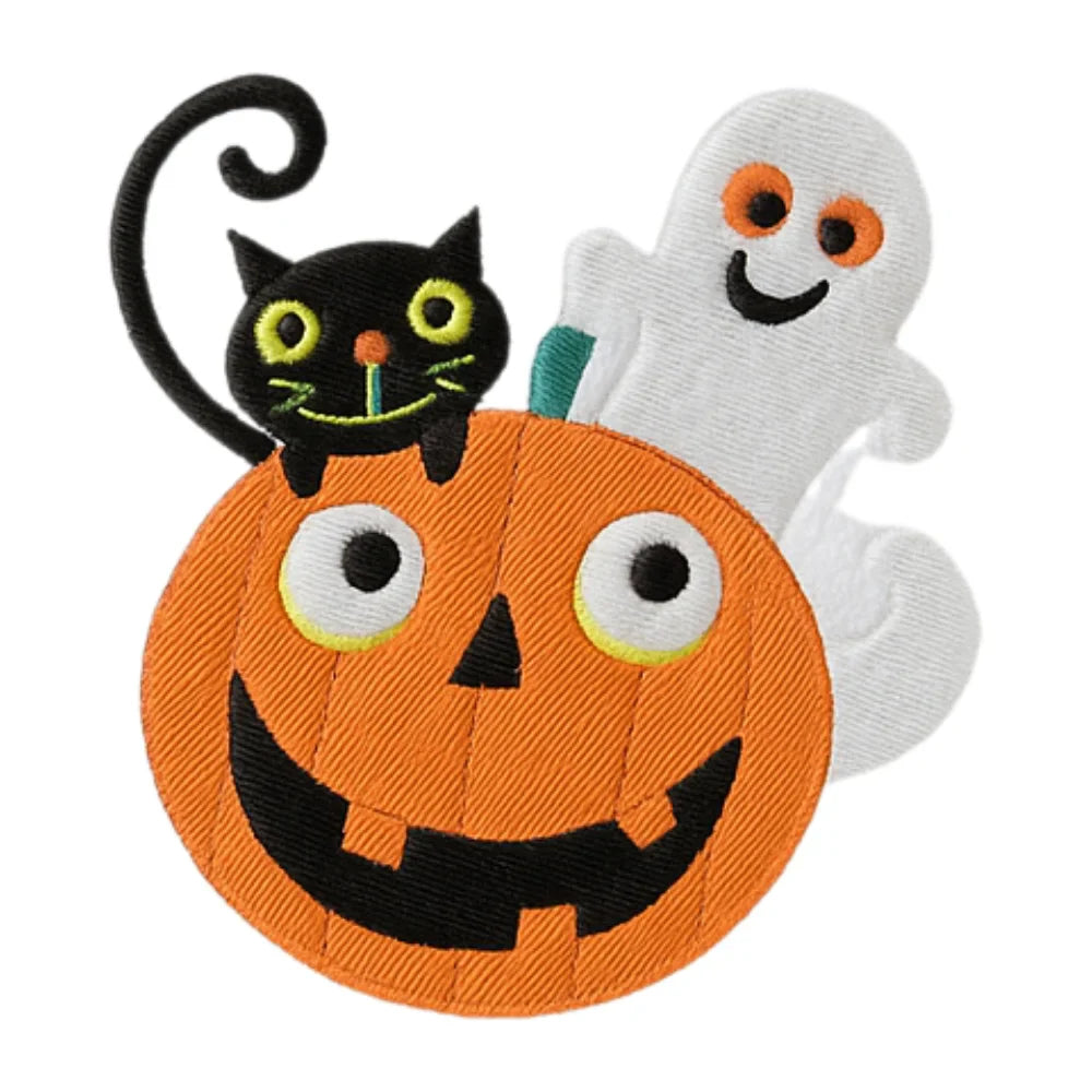 BYFT Embroidered For You Personalised Cotton Towel - Halloween -  Pumkin, Cat & Ghost Design High Quality Embroidery Perfect For Gifting