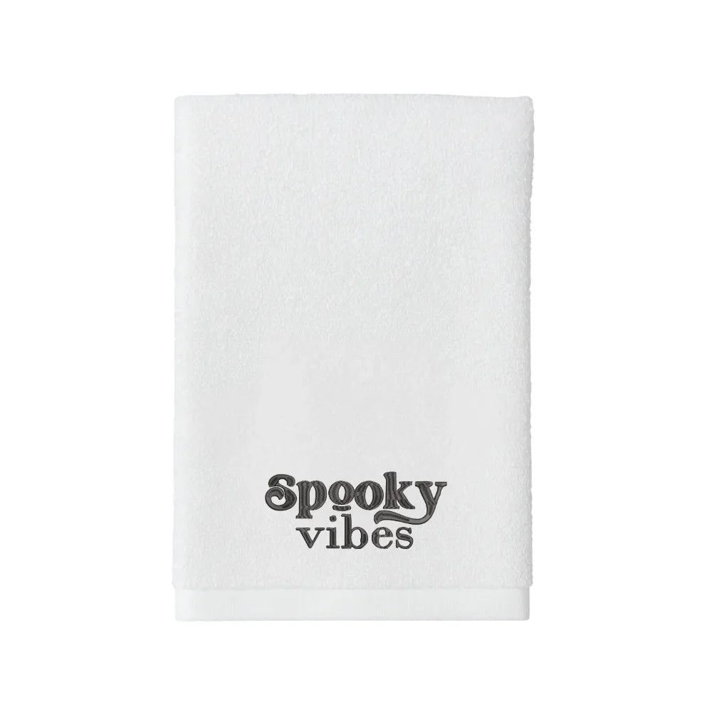 BYFT Embroidered For You Personalised Cotton Towel - Halloween - Spooky Vibes Design High Quality Embroidery Perfect For Gifting