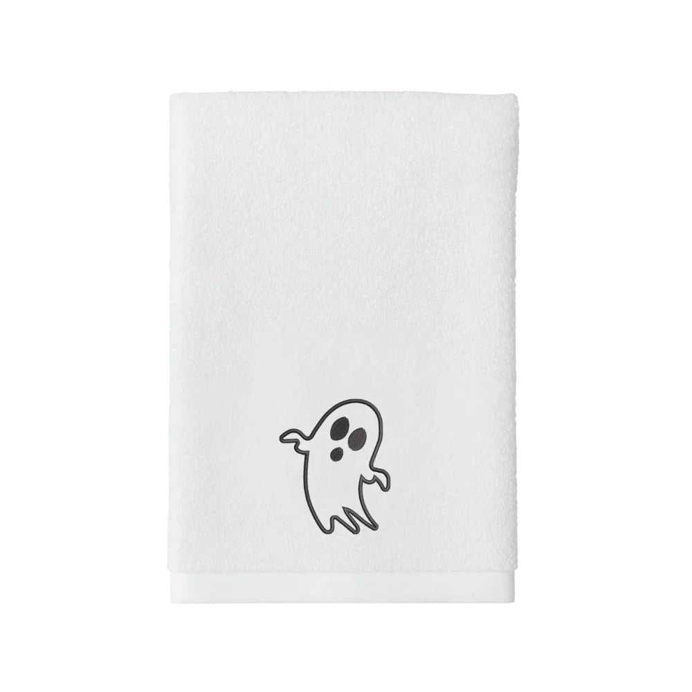 BYFT Embroidered For You Personalised Cotton Towel - Halloween -  Ghost Design High Quality Embroidery Perfect For Gifting