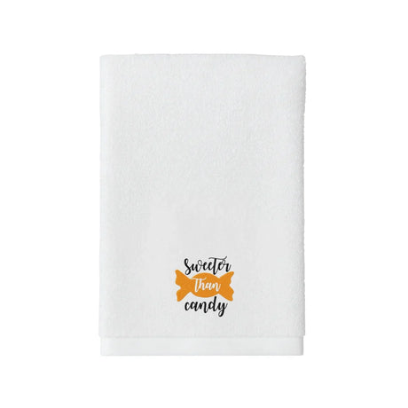 BYFT Embroidered For You Personalised Cotton Towel - Halloween - Sweeter Than Candy Design High Quality Embroidery Perfect For Gifting