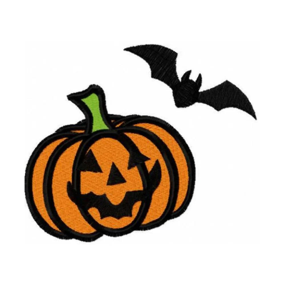 BYFT Embroidered For You Personalised Cotton Towel - Halloween - Pumkin with Bat Design High Quality Embroidery Perfect For Gifting