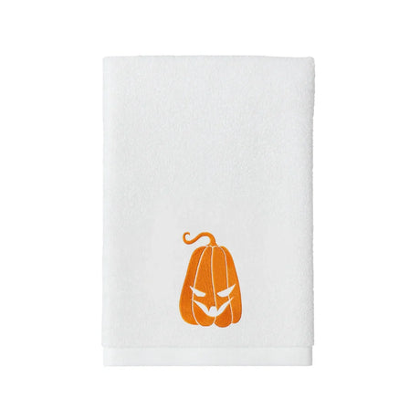 BYFT Embroidered For You Personalised Cotton Towel - Halloween - Scary Pumkin Design High Quality Embroidery Perfect For Gifting