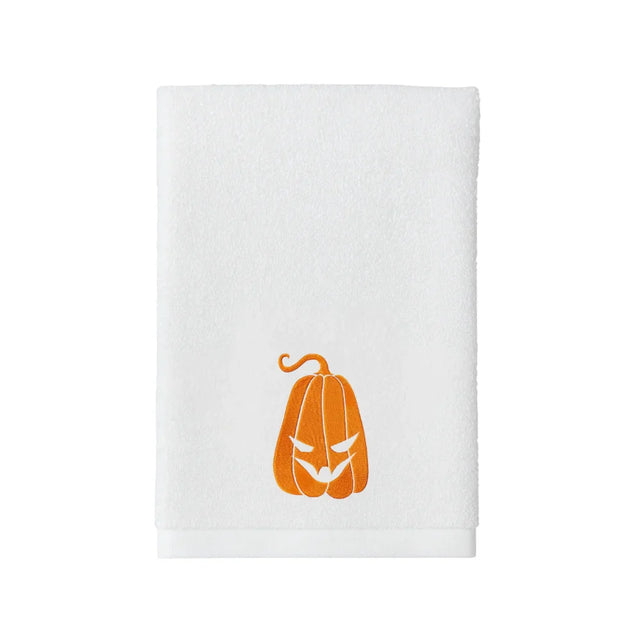 BYFT Embroidered For You Personalised Cotton Towel - Halloween - Scary Pumkin Design High Quality Embroidery Perfect For Gifting