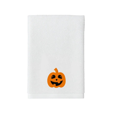 BYFT Embroidered For You Personalised Cotton Towel - Halloween - Scary Smile Pumkin Design High Quality Embroidery Perfect For Gifting