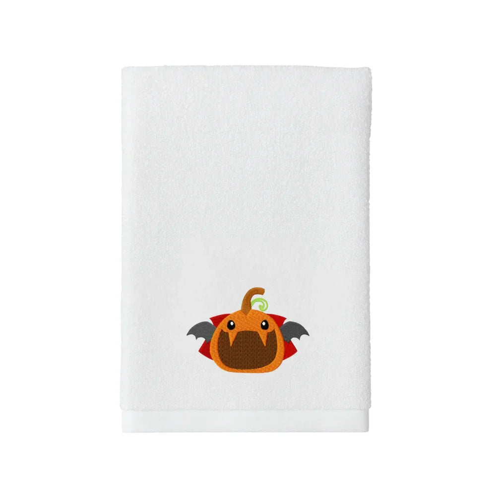 BYFT Embroidered For You Personalised Cotton Towel - Halloween - Pumkin Dracula Design High Quality Embroidery Perfect For Gifting
