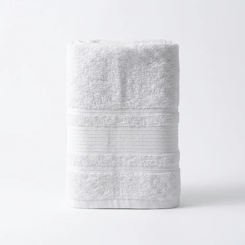 BYFT Home Aura | White Cotton Towel Sets - Soft, Absorbent, Quick-Dry | 550 GSM