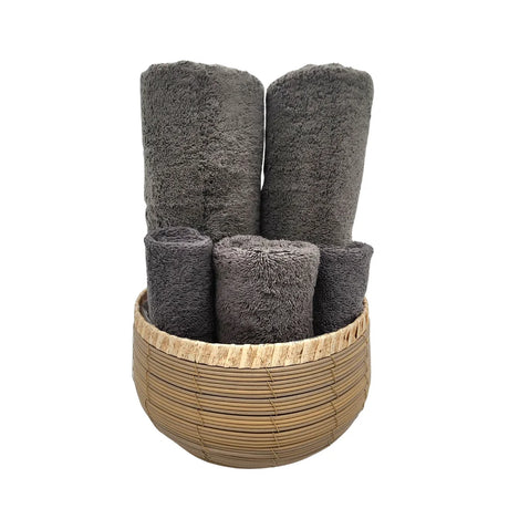 BYFT Home Essence | Grey Cotton Towel Sets - Soft, Absorbent, Quick-Dry | 550 GSM