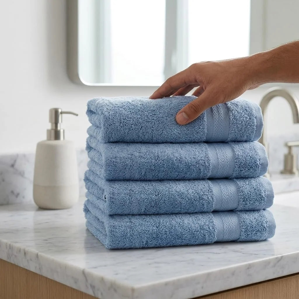 BYFT Home Essence 40 x 70 Cm Cotton Hand Towel - Soft, Absorbent, Quick-Dry | 550 GSM