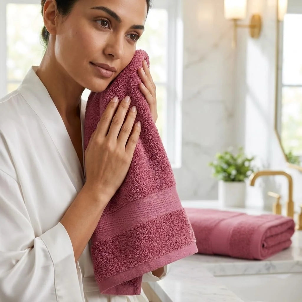BYFT Home Essence 40 x 70 Cm Cotton Hand Towel - Soft, Absorbent, Quick-Dry | 550 GSM