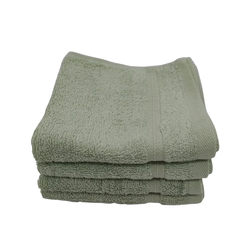 منشفة قطنية فاخرة خضراء من BYFT Home Aura - ناعمة، ماصة، سريعة الجفاف، 550 غرام/متر مربع