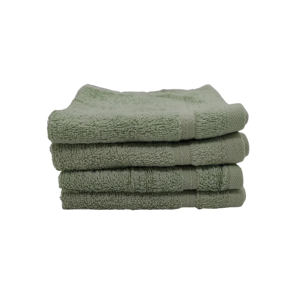 منشفة قطنية فاخرة خضراء من BYFT Home Aura - ناعمة، ماصة، سريعة الجفاف، 550 غرام/متر مربع