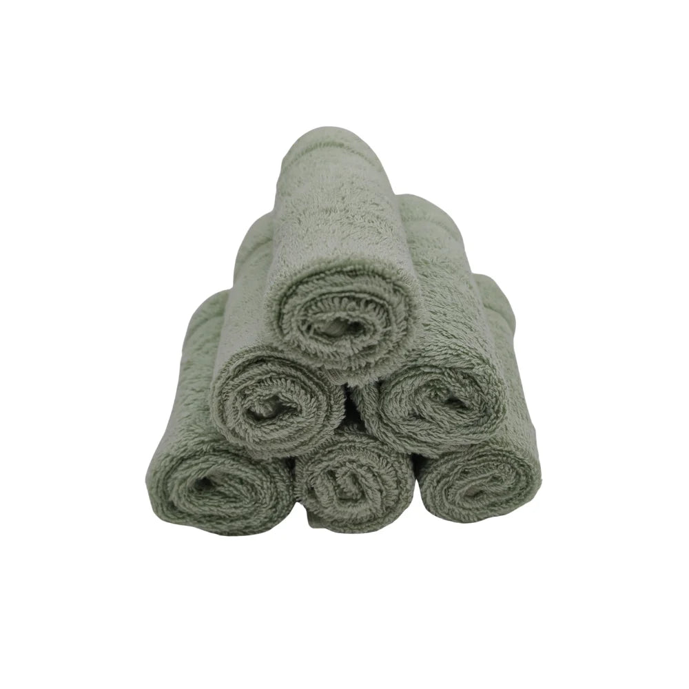 منشفة قطنية فاخرة خضراء من BYFT Home Aura - ناعمة، ماصة، سريعة الجفاف، 550 غرام/متر مربع