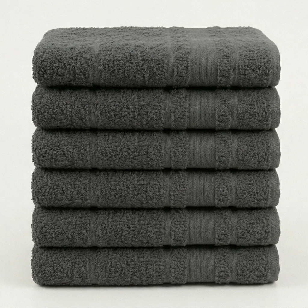 BYFT Home Aura | Grey Cotton Towel Sets - Soft, Absorbent, Quick-Dry | 550 GSM